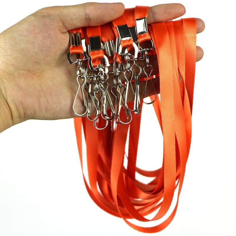 Ollain Bulk Lanyards Premium Cruise Lanyard Nylon Badge Lanyards for Id Holder Perfect for Office, Kids, Teachers (Orange, 50 Pack) - Image 4